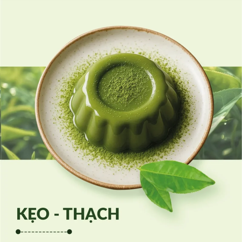 Bột chiết xuất và hương trà xanh chất lượng của PEROMA được ứng dụng rộng rãi trong kẹo, thạch